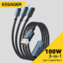 כבל 3 ב-1 100W באורך 1.2 מטר